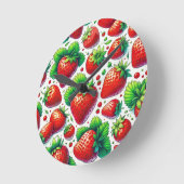 Aardbeien Patroon Ronde Klok (Hoek)