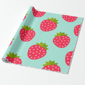 Aardbeien patroon Wrapping Papier (Uitgerold)