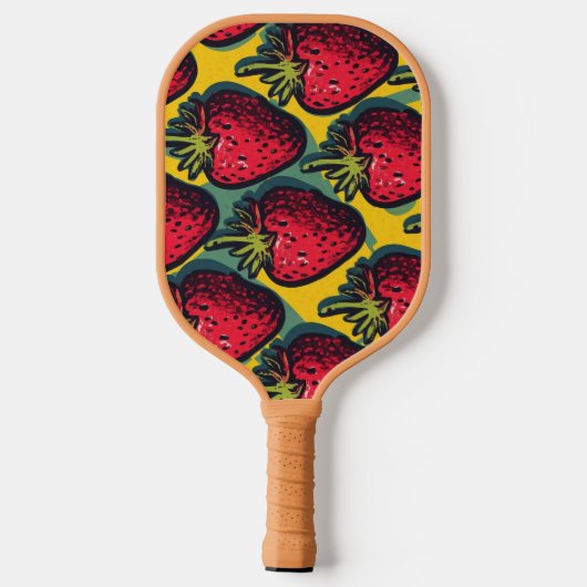 Aardbeien Pattern Fruitarian Berry aardbeien F Pickleball Paddle (Achterkant)