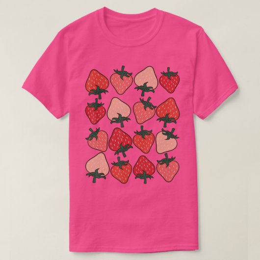 Aardbeien Pattern Fruitarian Berry aardbeien F T-shirt (Design voorkant)