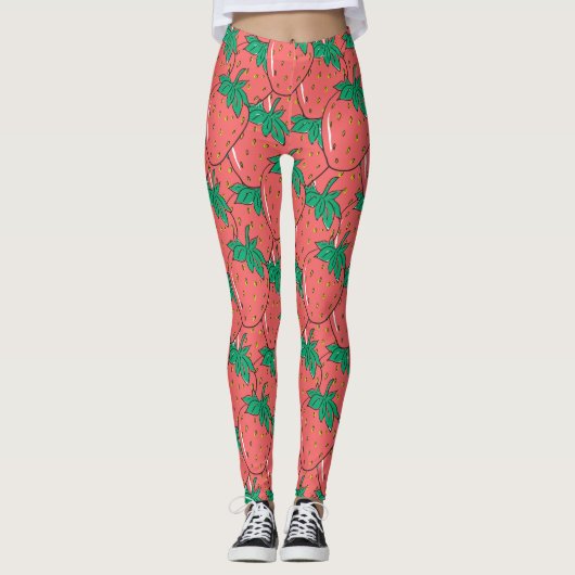 Aardbeien Pattern leggings (Voorkant)