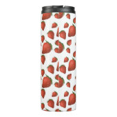 Aardbeien Pattern Monogram Initiaal Naam Thermosbeker (Achterkant)