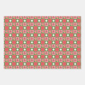 Aardbeien Picknick Cadeau Inpakpapier Roze Gingham Vel (Voorkant)