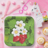 Aardbeien Plant Papieren Bordje (Feest)