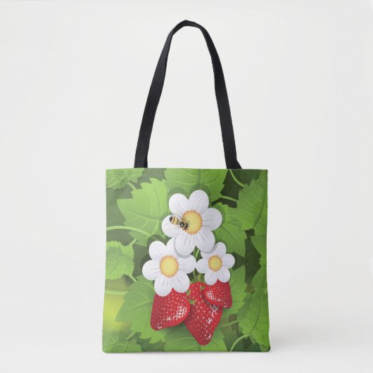 Aardbeien Plant Tote Bag (Voorkant)