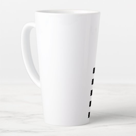 Aardbeien Plant Zwarte strepen Latte Mok (Linkerhoek)