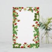 Aardbeien Planten Floral Stationery Briefpapier (Staand voorkant)