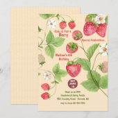 Aardbeien Plukfeest Uitnodiging (Voorkant / Achterkant)