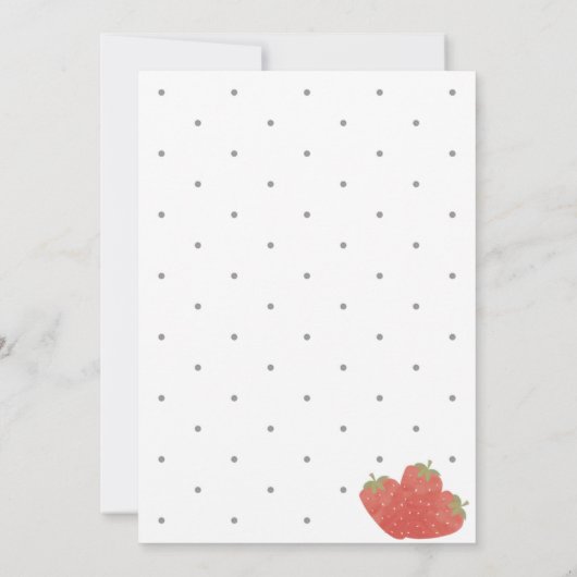 Aardbeien Polka Stip Verjaardag Kaart (Achterkant)