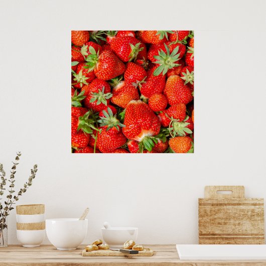 Aardbeien Poster (Keuken)