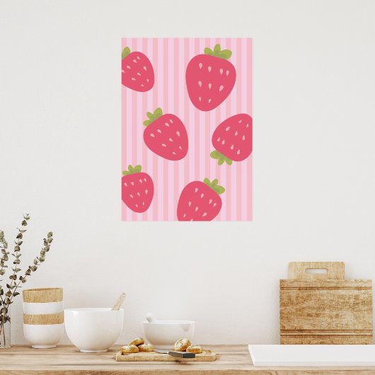 Aardbeien Poster (Keuken)