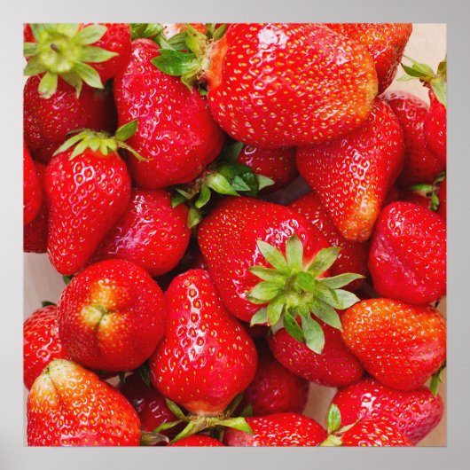 Aardbeien/poster voor keuken van ooievaar poster (Voorkant)