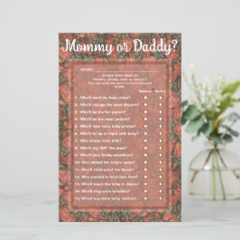 Aardbeien Raad wie (mama of papa) Game Kaart