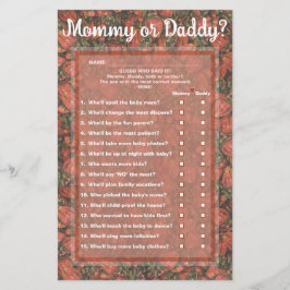 Aardbeien Raad wie (mama of papa) Game Kaart