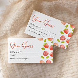 Aardbeien raden hoeveel Baby shower met berry Swee Notitiekaartje