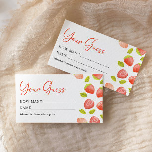 Aardbeien raden hoeveel Baby shower met berry Swee Notitiekaartje