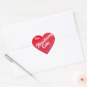 Aardbeien Red Silver Lijst Logo Sjabloon Hart Sticker (Envelop)