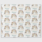 Aardbeien Regenboogdieren Oerwoud Birthday naam Cadeaupapier (Vlak)