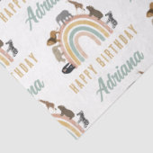 Aardbeien Regenboogdieren Oerwoud Birthday naam Tissuepapier (Detail)