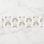 Aardbeien Regenboogdieren Oerwoud Birthday naam Waterfles Etiket (Enkel label)