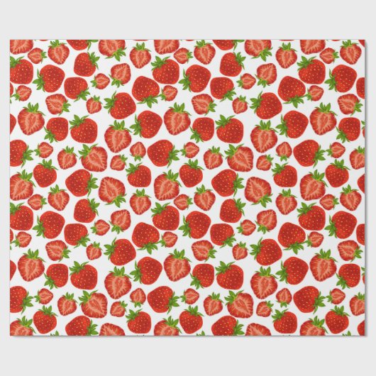 Aardbeien Retro Cadeaupapier (Vlak)
