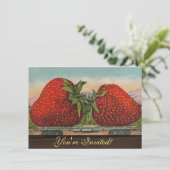 Aardbeien Reus Antieke Fruit Pret Kaart (Staand voorkant)