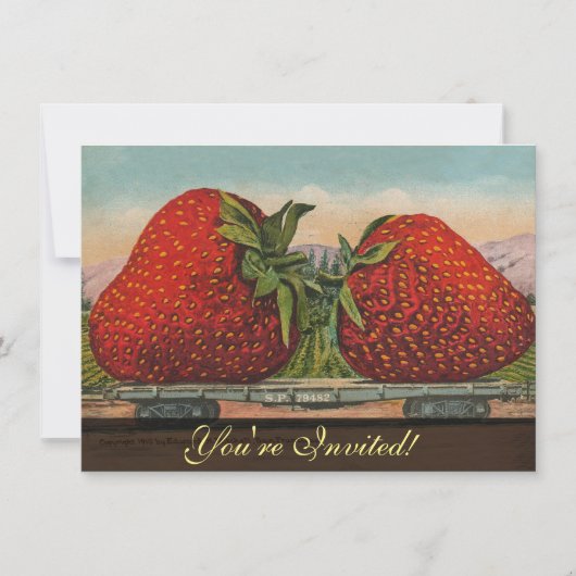 Aardbeien Reus Antieke Fruit Pret Kaart (Voorkant)