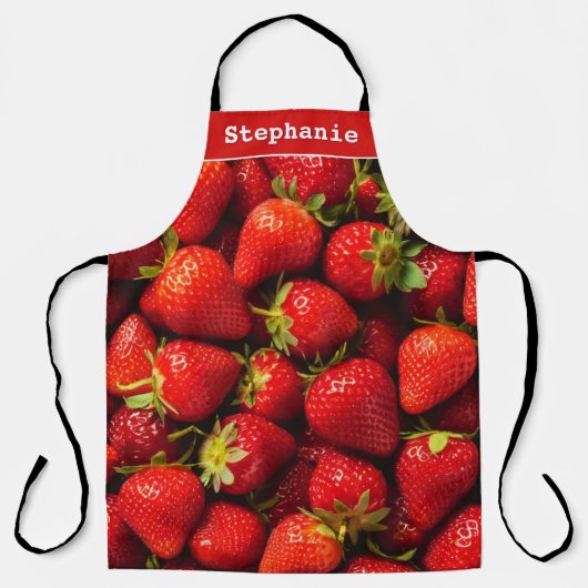 Aardbeien Rode bessen Vers Fruit Gepersonaliseerd Schort (Voorkant)