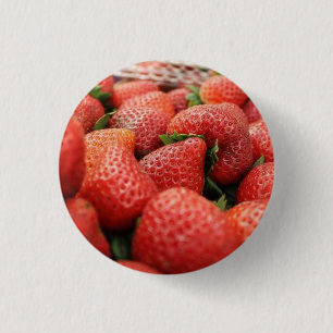 Aardbeien Ronde Button 3,2 Cm