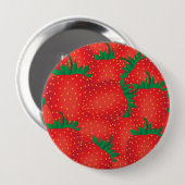 Aardbeien Ronde Button 4,0 Cm (Voorkant /achterkant)