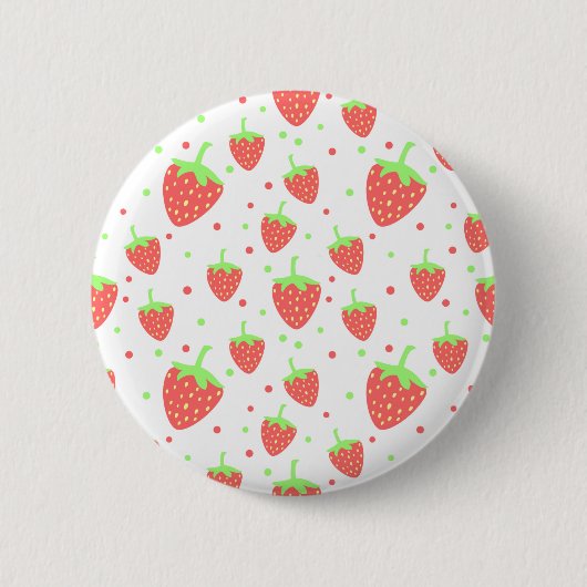 Aardbeien Ronde Button 5,7 Cm (Voorkant)