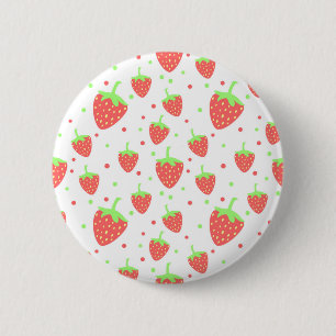 Aardbeien Ronde Button 5,7 Cm