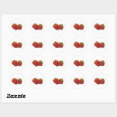 Aardbeien Ronde Sticker (Vel)