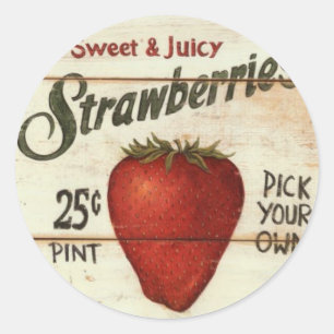 Aardbeien Ronde Sticker