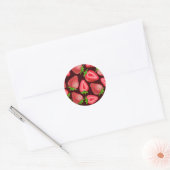 Aardbeien Ronde Sticker (Envelop)