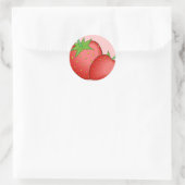 Aardbeien Ronde Sticker (Tas)