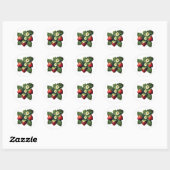  aardbeien ronde sticker (Vel)