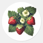  aardbeien ronde sticker (Voorkant)