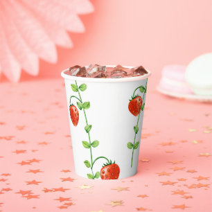 Aardbeien Rood Berries Birthday Party Papieren Bekers