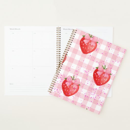 aardbeien rood en roze linten planner (Display)