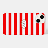 Aardbeien Rood en Witte Striped Initialen Monogram Case-Mate iPhone Case (Achterkant (horizontaal))