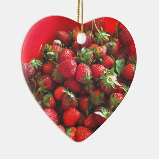 Aardbeien rood fruit foto keramisch ornament (Rechts)