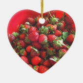 Aardbeien rood fruit foto keramisch ornament (Voorkant)