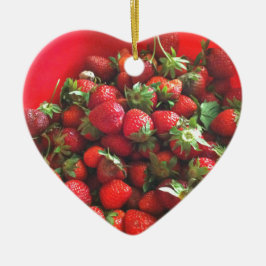 Aardbeien rood fruit foto keramisch ornament