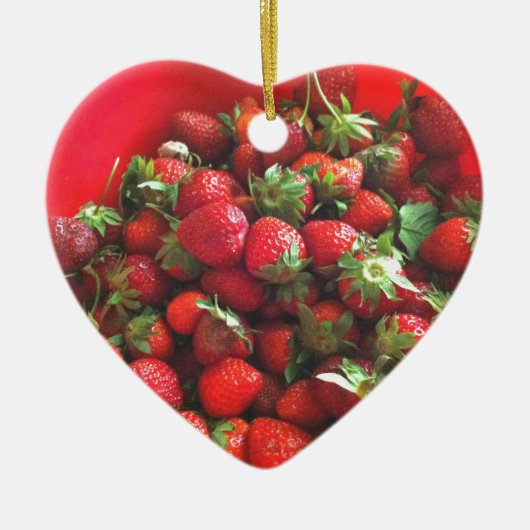 Aardbeien rood fruit foto keramisch ornament (Voorkant)