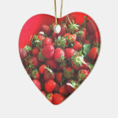 Aardbeien rood fruit foto keramisch ornament (Links)