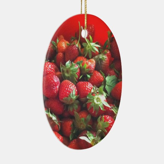Aardbeien rood fruit foto keramisch ornament (Rechts)