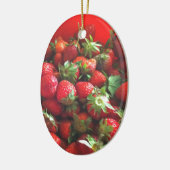 Aardbeien rood fruit foto keramisch ornament (Links)
