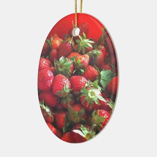 Aardbeien rood fruit foto keramisch ornament (Links)