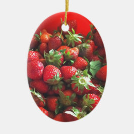 Aardbeien rood fruit foto keramisch ornament